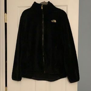 North Face Black w/ Gold fleece jacket sz L
